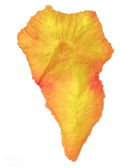 Mapa de temperatura de las estaciones de La Palma