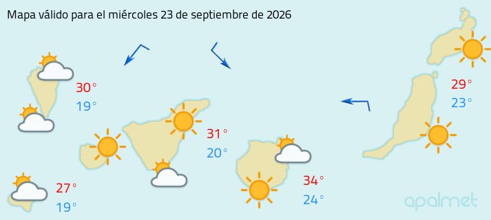 imagen estado del cielo en canarias mañana