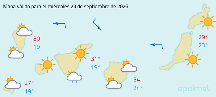 imagen estado del cielo en canarias mañana
