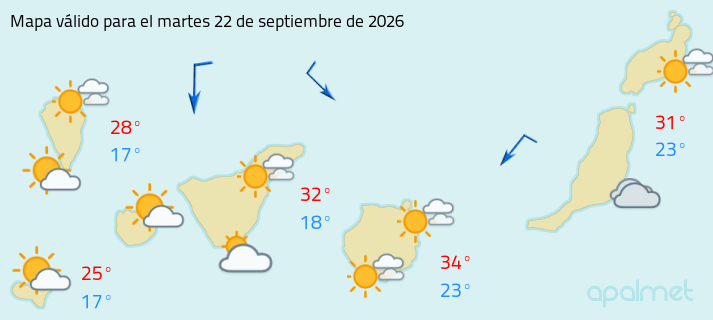 imagen estado del cielo en canarias mañana
