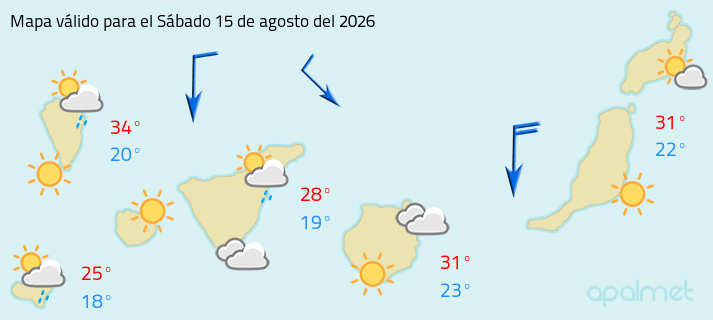 imagen el tiempo en canarias hoy
