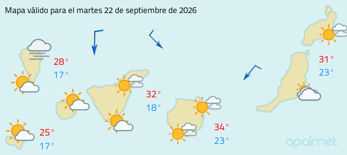 Wetterkarte der Kanaren