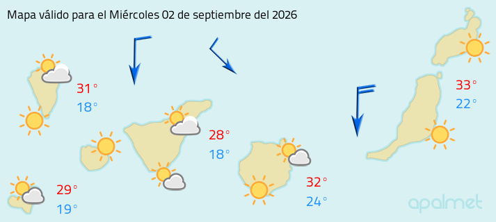 imagen el tiempo en canarias hoy