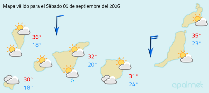 imagen el tiempo en canarias hoy