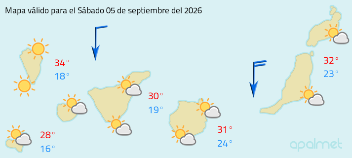 imagen el tiempo en canarias hoy