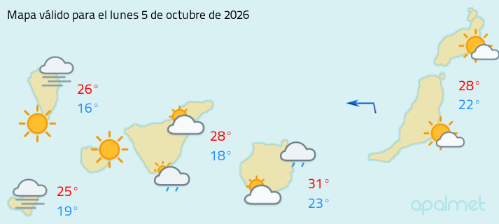 imagen el tiempo en canarias hoy