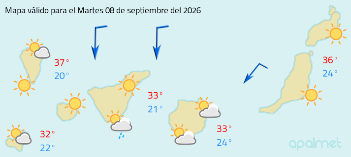 imagen el tiempo en canarias hoy