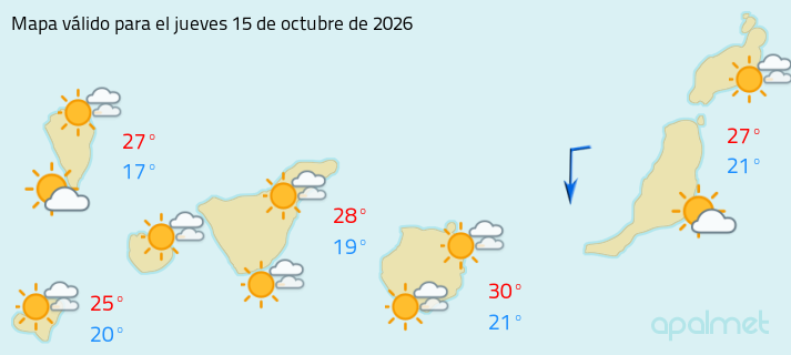 imagen el tiempo en canarias hoy