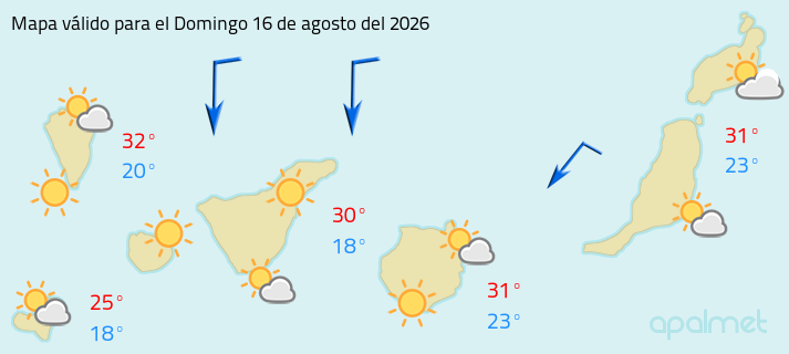 imagen el tiempo en canarias hoy