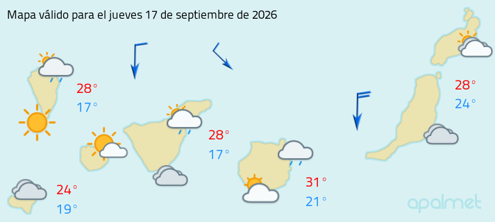 imagen el tiempo en canarias hoy