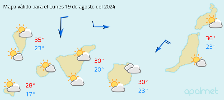 imagen el tiempo en canarias hoy