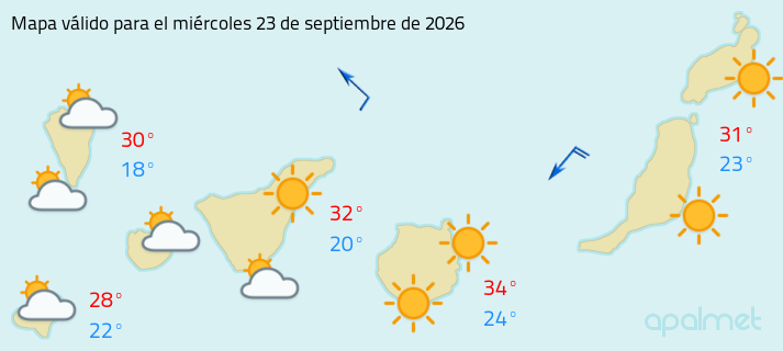 imagen el tiempo en canarias hoy
