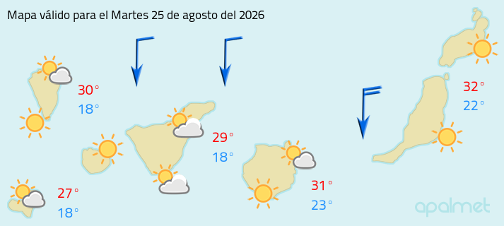 imagen el tiempo en canarias hoy