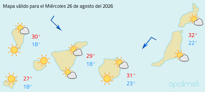 imagen el tiempo en canarias hoy