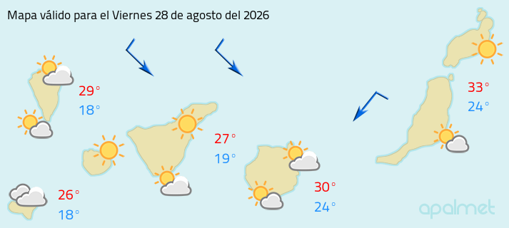 imagen el tiempo en canarias hoy