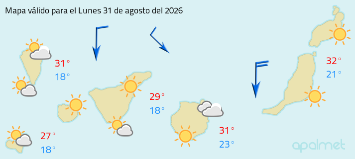 imagen el tiempo en canarias hoy